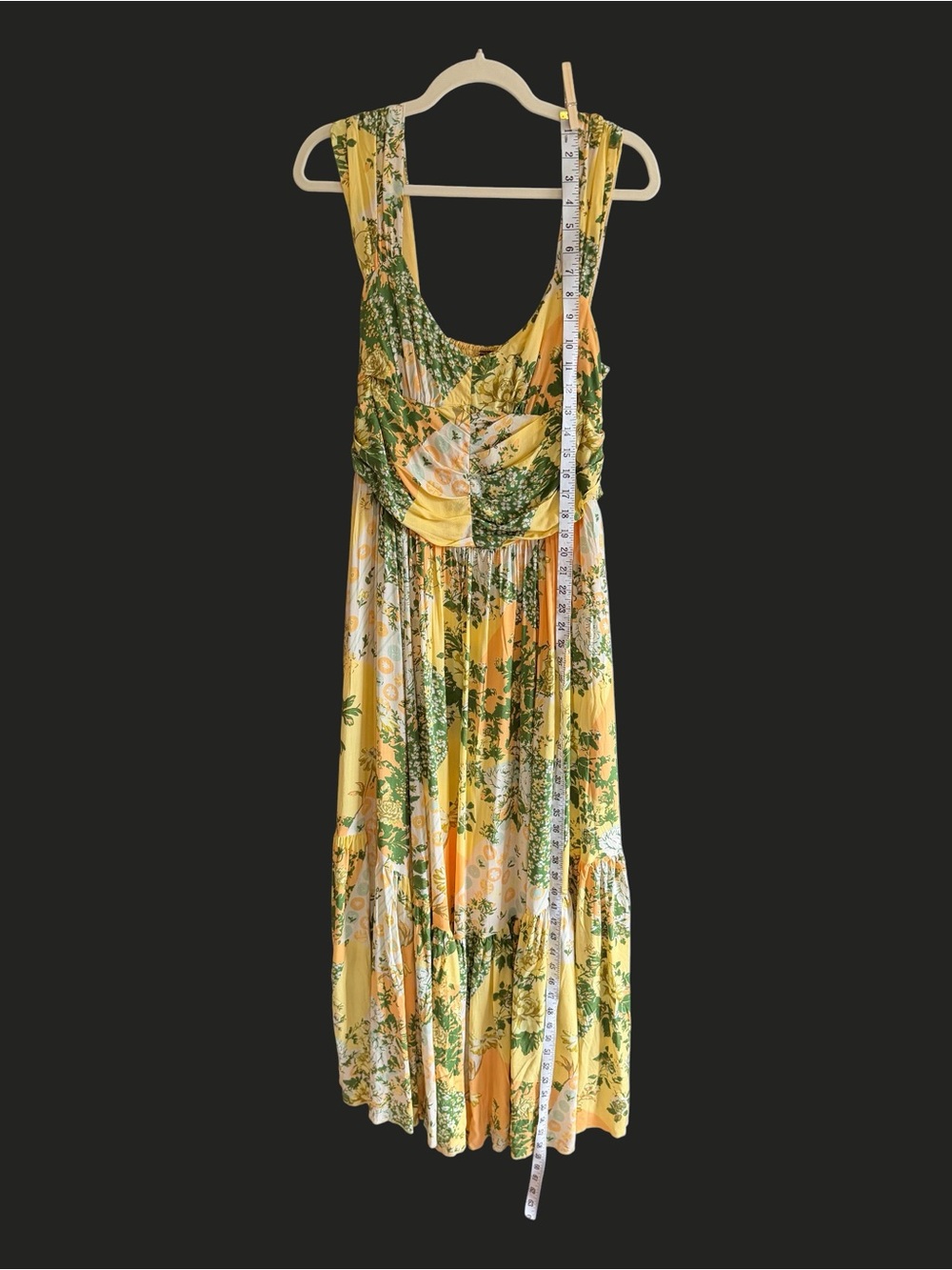 FREE PEOPLE Sasha Dress Maxi Lemon Combo L - Picture 14 of 16